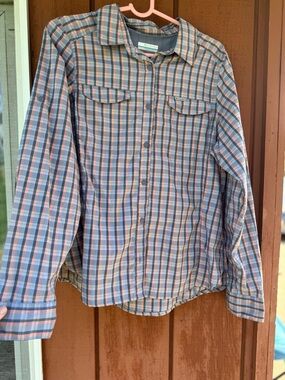 Columbia Plaid Button-Up Shirt in Blue & Orange